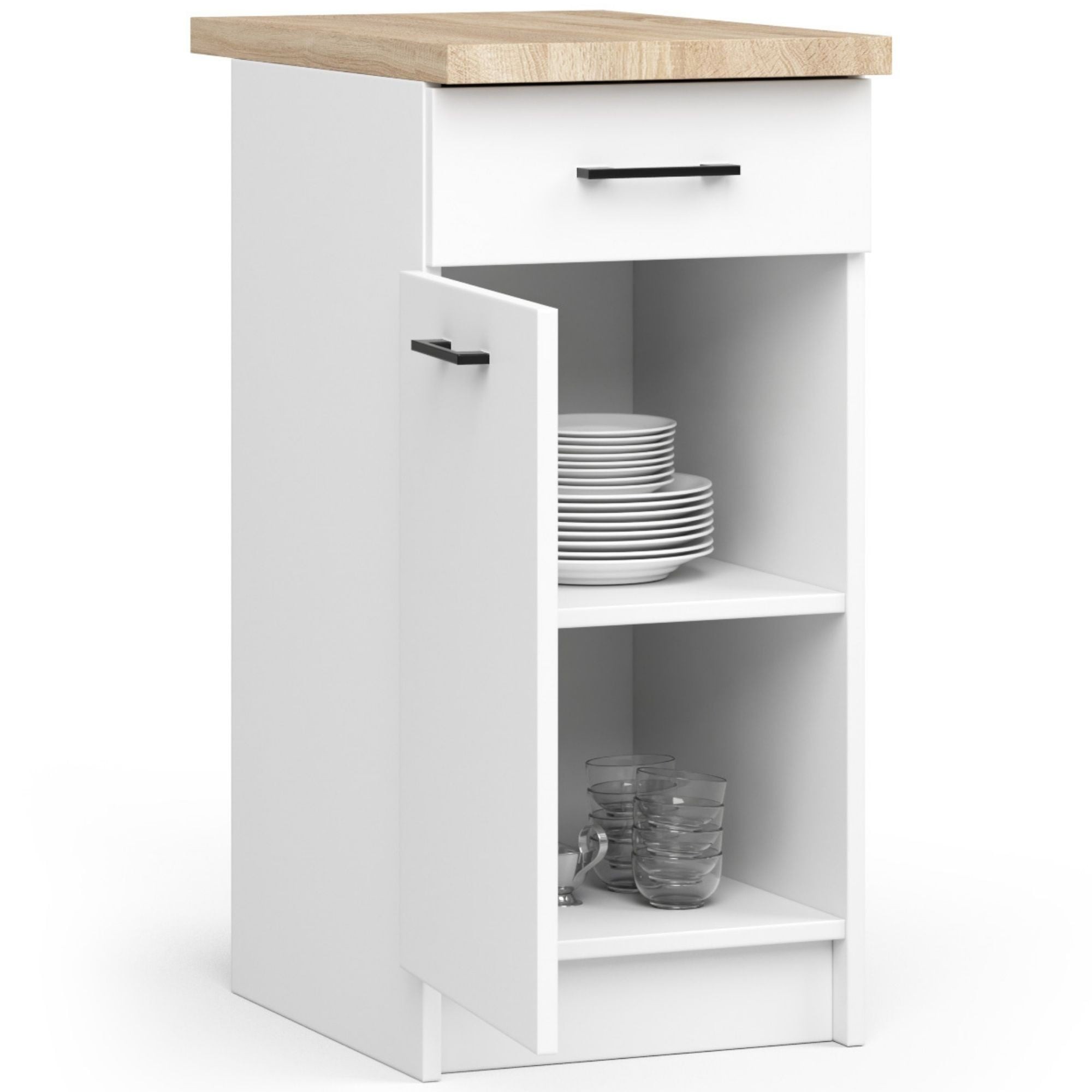 Ak furniture Kuchyňská skříňka Olivie S 50 cm 1D 1S bílá - Obrázek 2