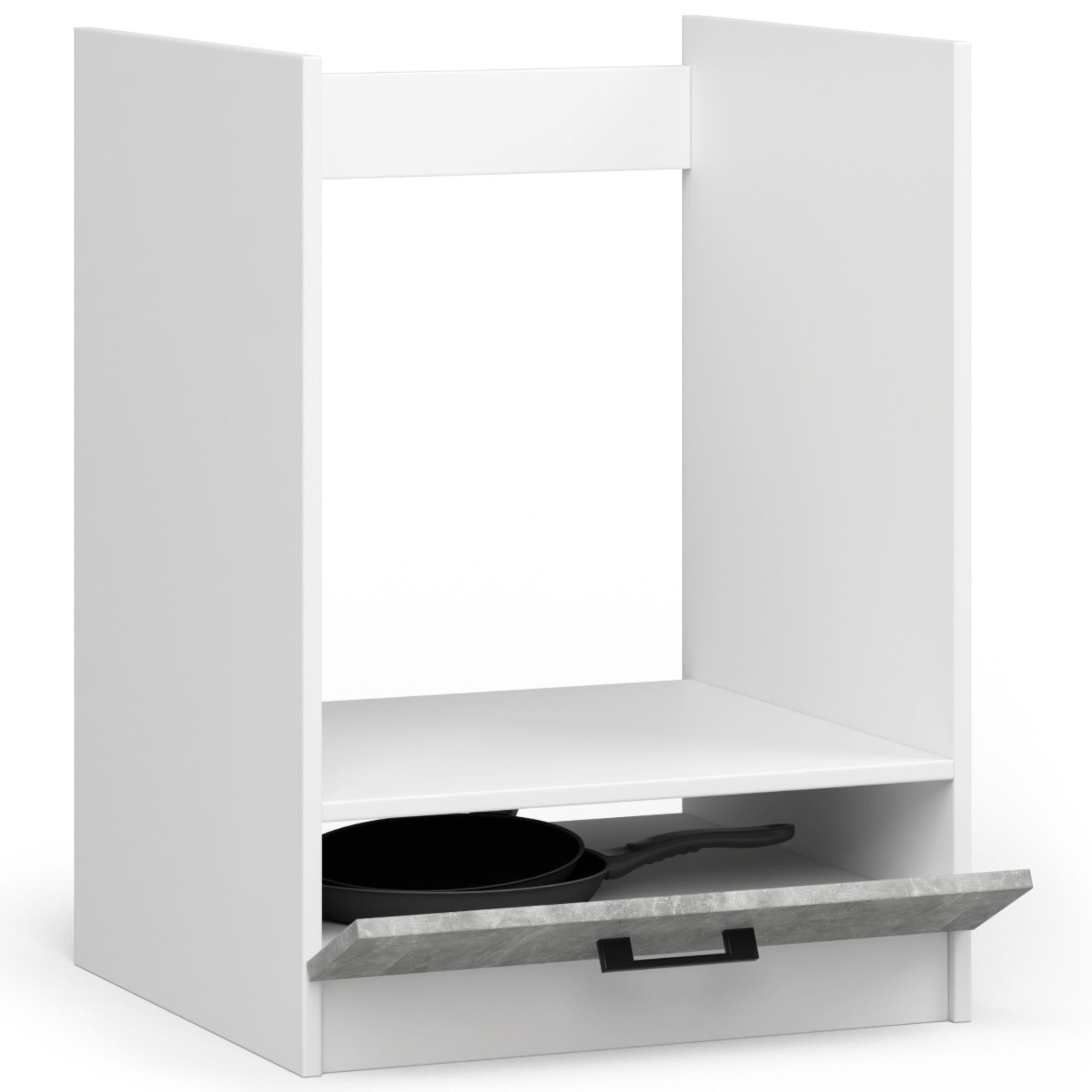 Ak furniture Kuchyňská skříňka Olivie pod troubu S 60 cm bílá/beton - Obrázek 2