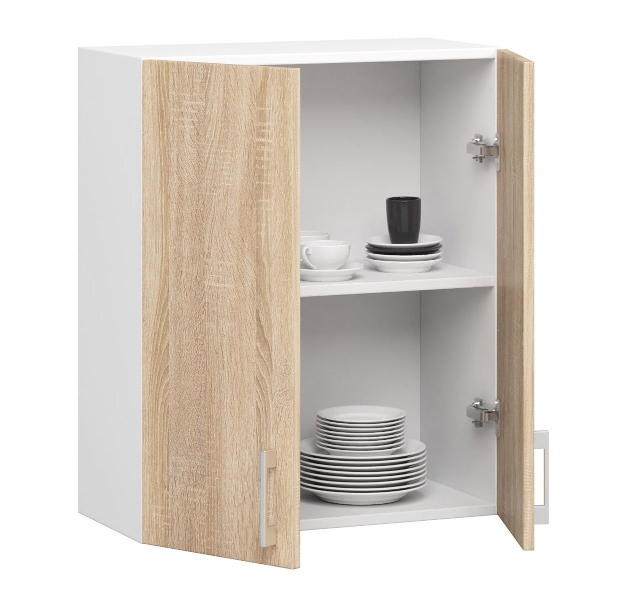 Ak furniture Kuchyňská závěsná skříňka W 60cm D2 H720 Artus bílá/sonoma - Obrázek 2