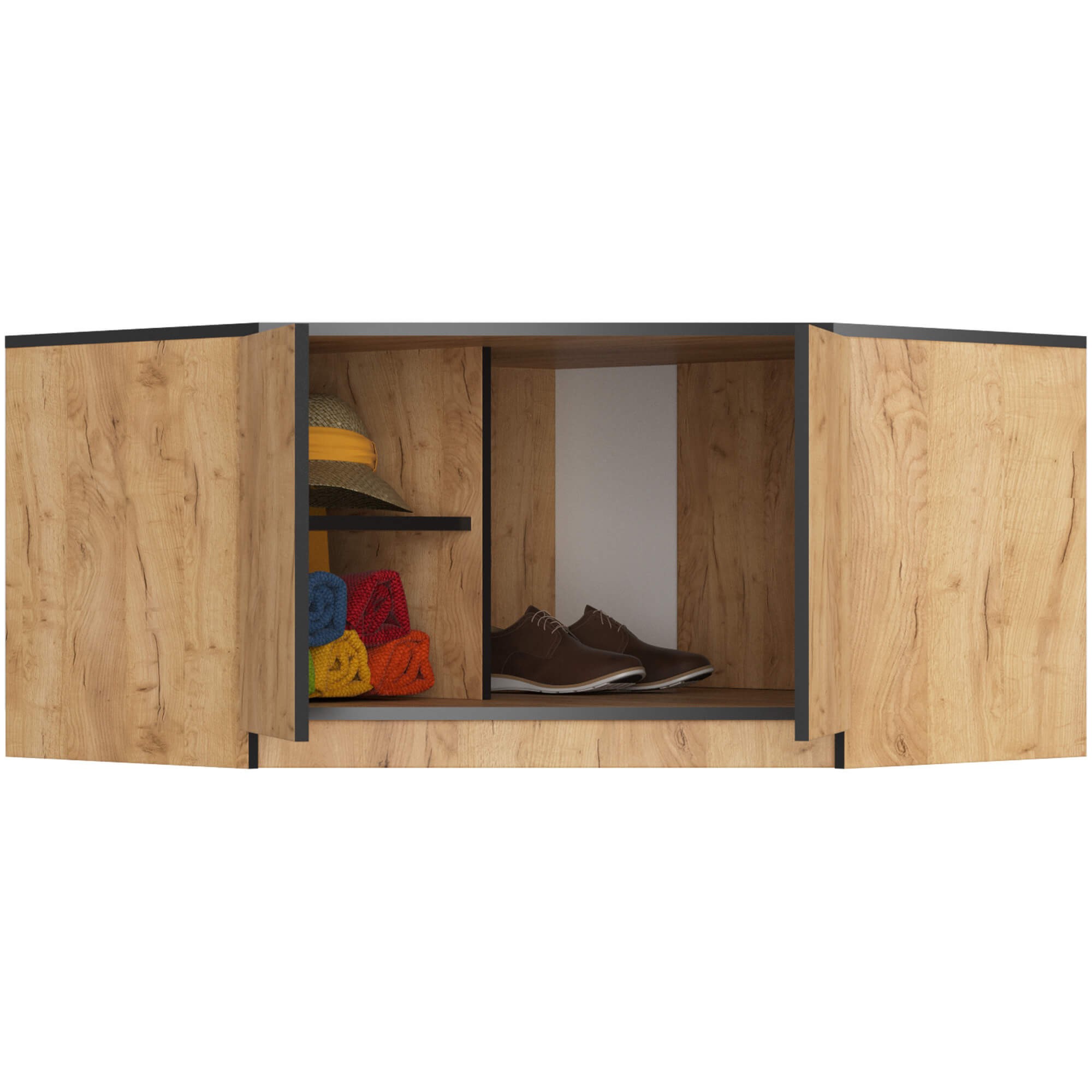 Ak furniture Nástavec na rohovou šatní skříň CLP 100 cm dub craft - Obrázek 2