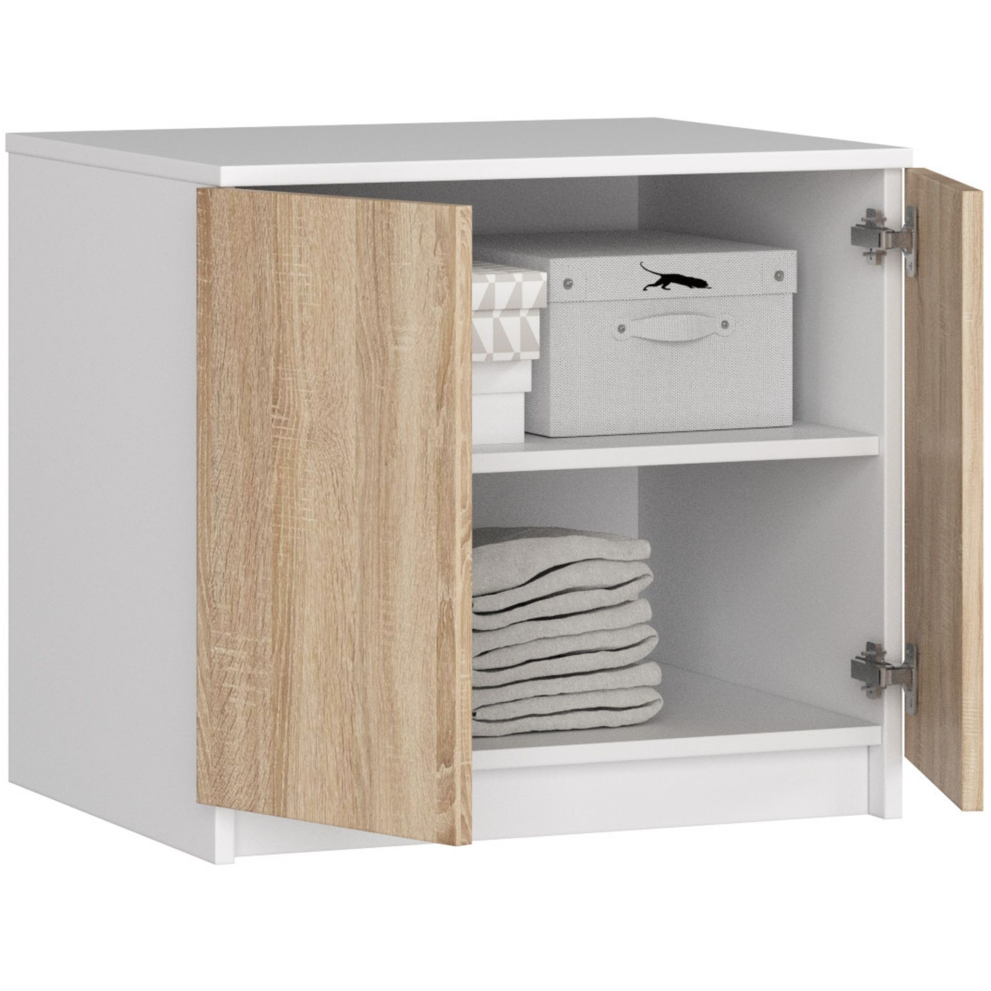 Ak furniture Nástavec na skříň Star 60 cm dub sonoma/bílý mat - Obrázek 2