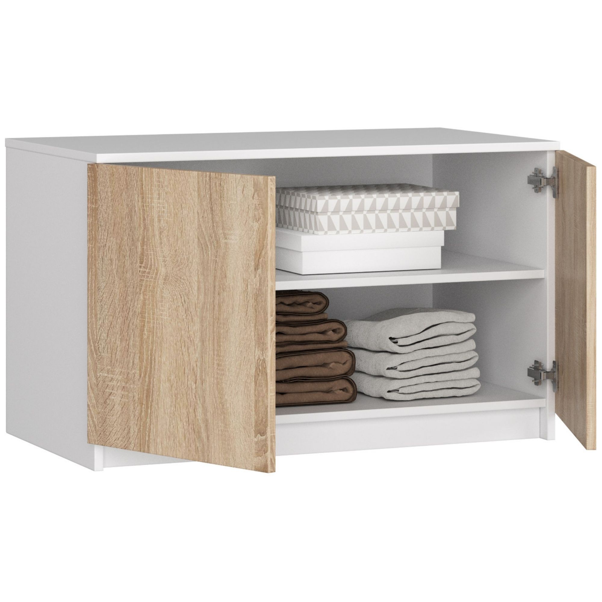 Ak furniture Nástavec na skříň Star 90 cm bílý/sonoma - Obrázek 2