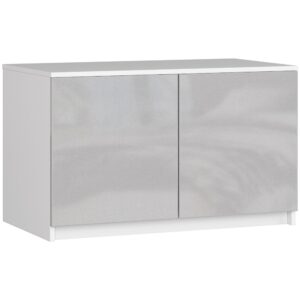 Ak furniture Nástavec na skříň Star 90 cm bílý/stříbrný lesk