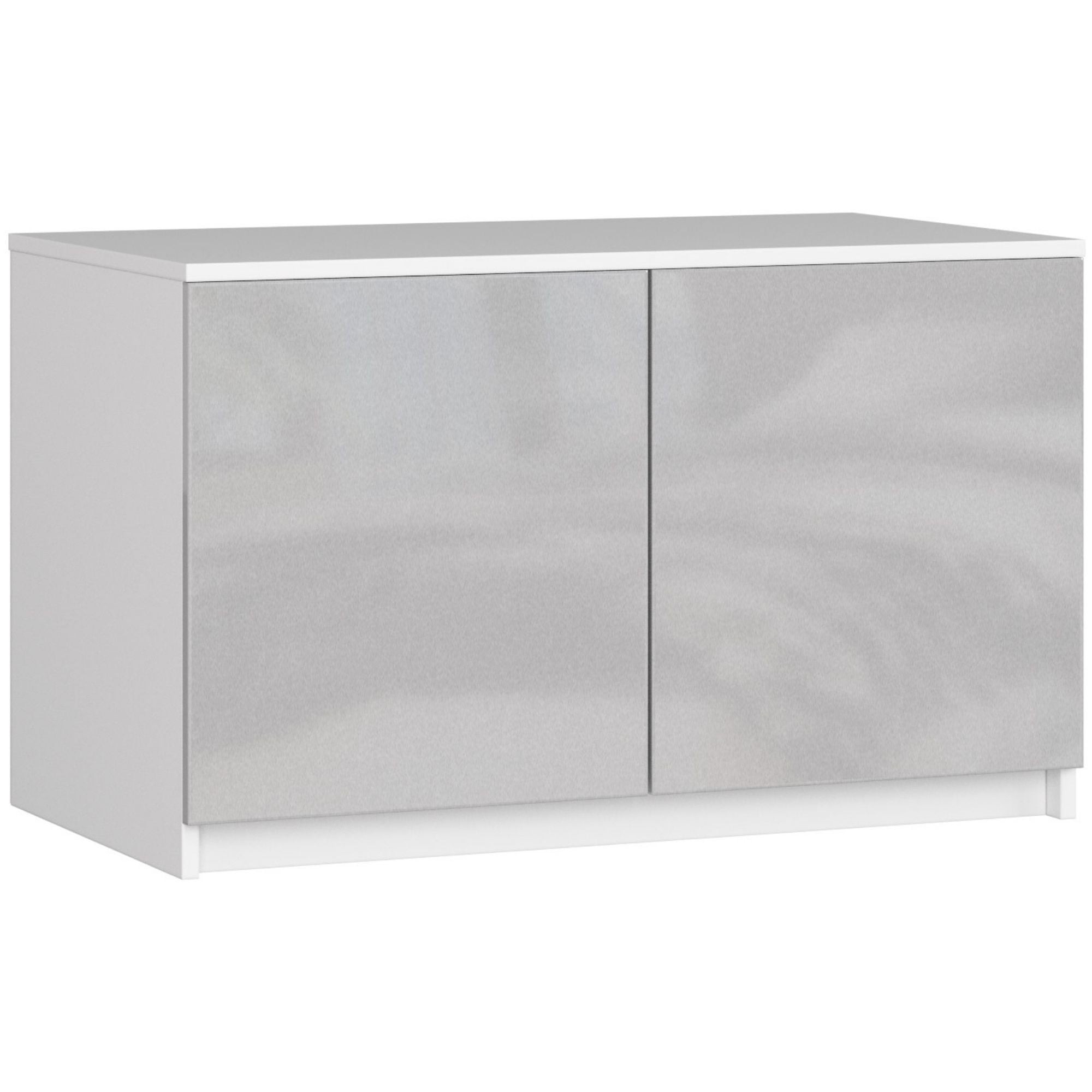 Ak furniture Nástavec na skříň Star 90 cm bílý/stříbrný lesk