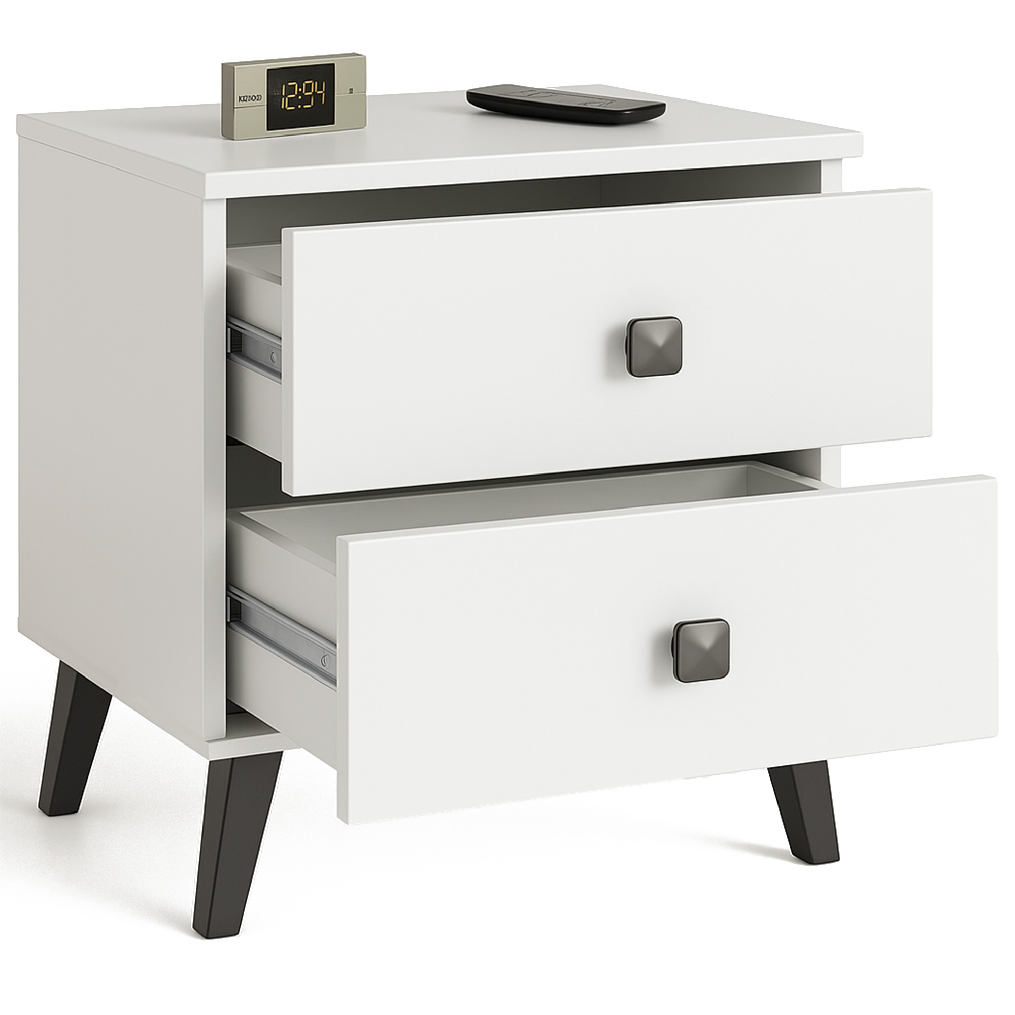 Ak furniture Noční stolek MOBI K-02 bílý/černý - Obrázek 2