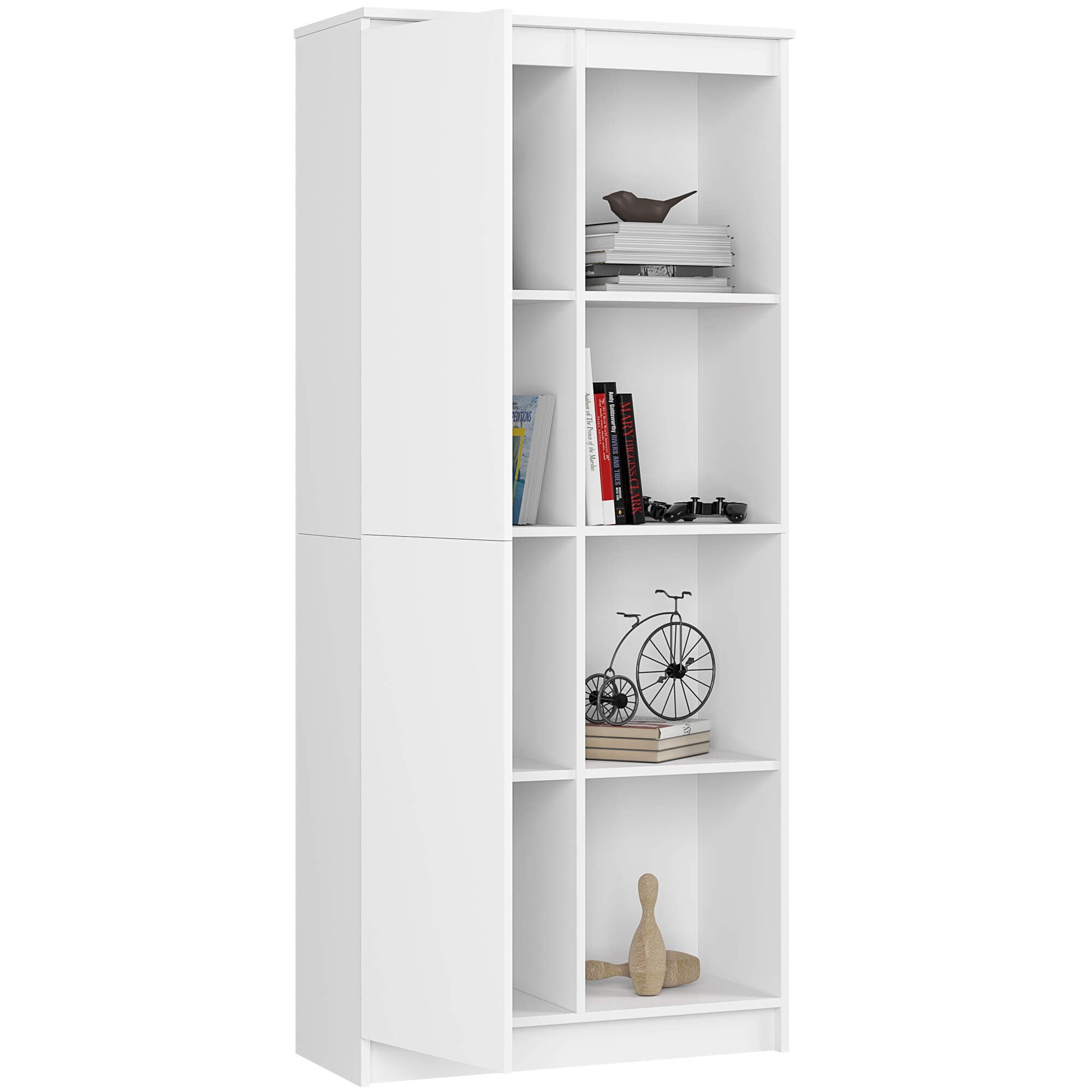 Ak furniture Regál Rexa 80 cm 1 skříňka a 4 police bílý - Obrázek 2