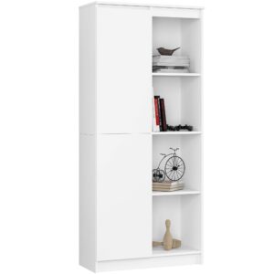 Ak furniture Regál Rexa 80 cm 1 skříňka a 4 police bílý