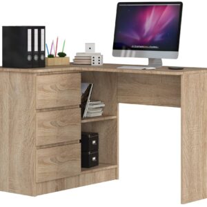 Ak furniture Rohový psací stůl B16 124 cm dub sonoma levý