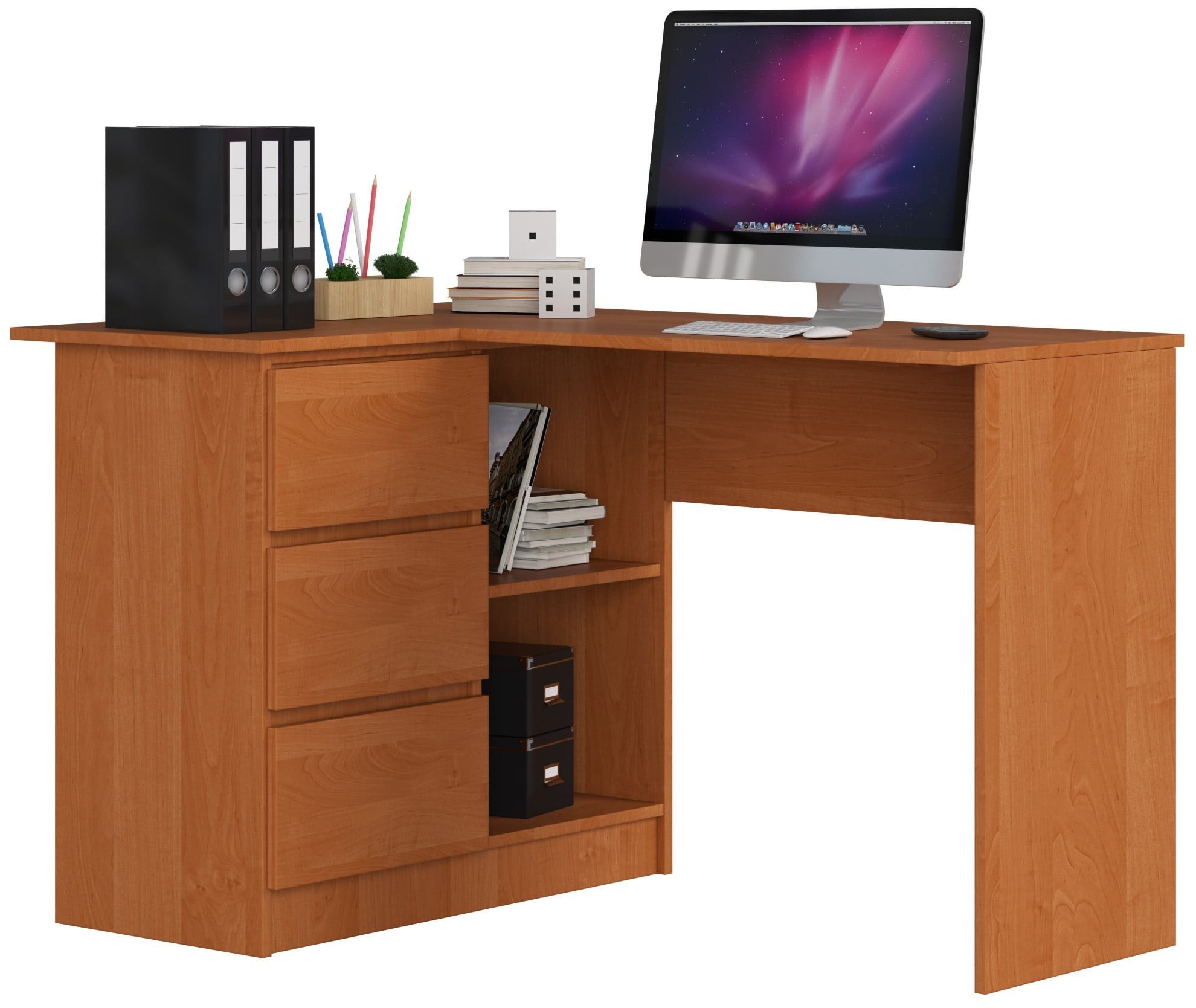 Ak furniture Rohový psací stůl B16 124 cm olše levý
