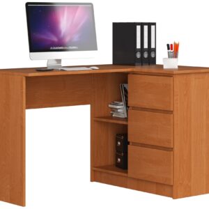Ak furniture Rohový psací stůl B16 124 cm olše pravý