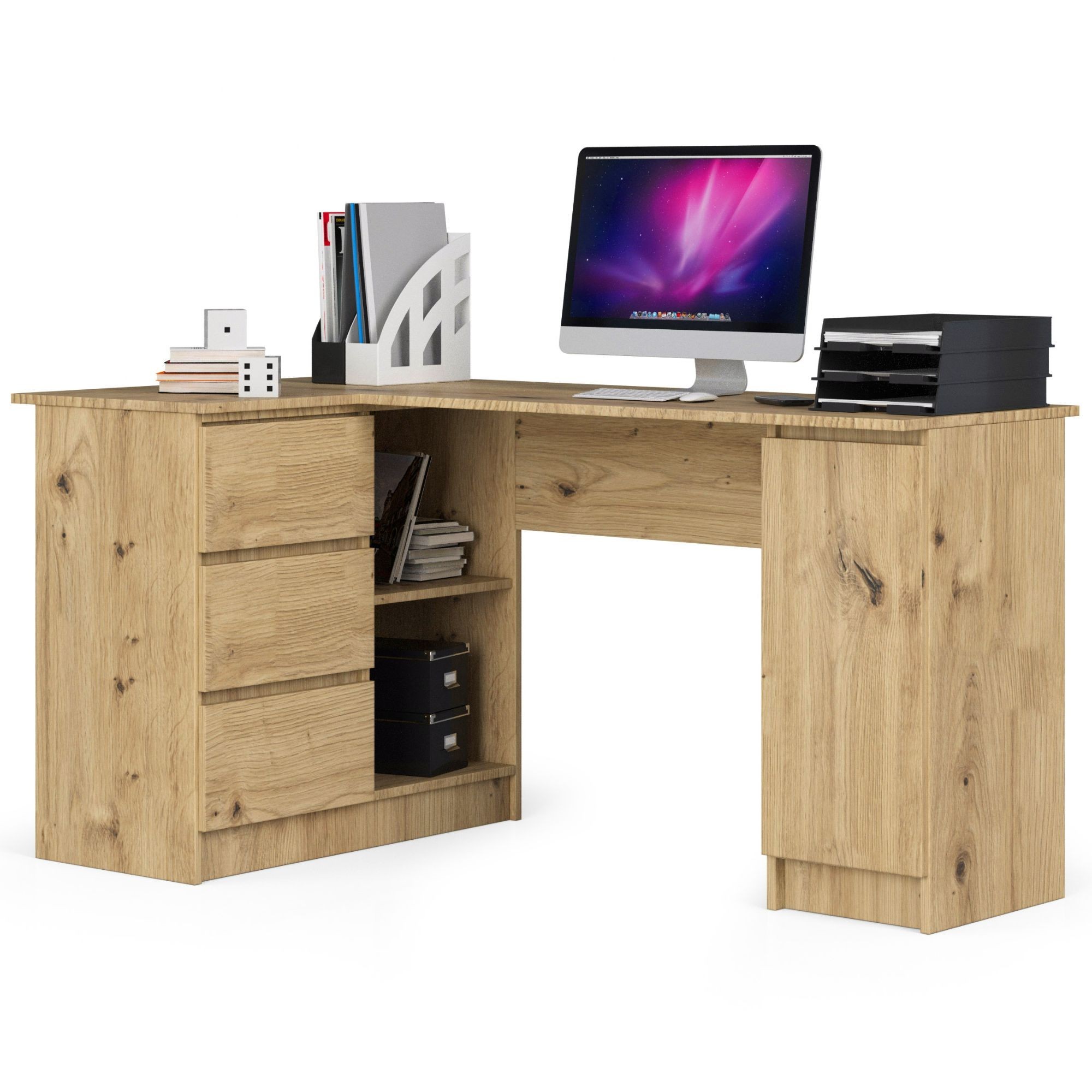 Ak furniture Rohový psací stůl B20 155 cm dub artisan levý