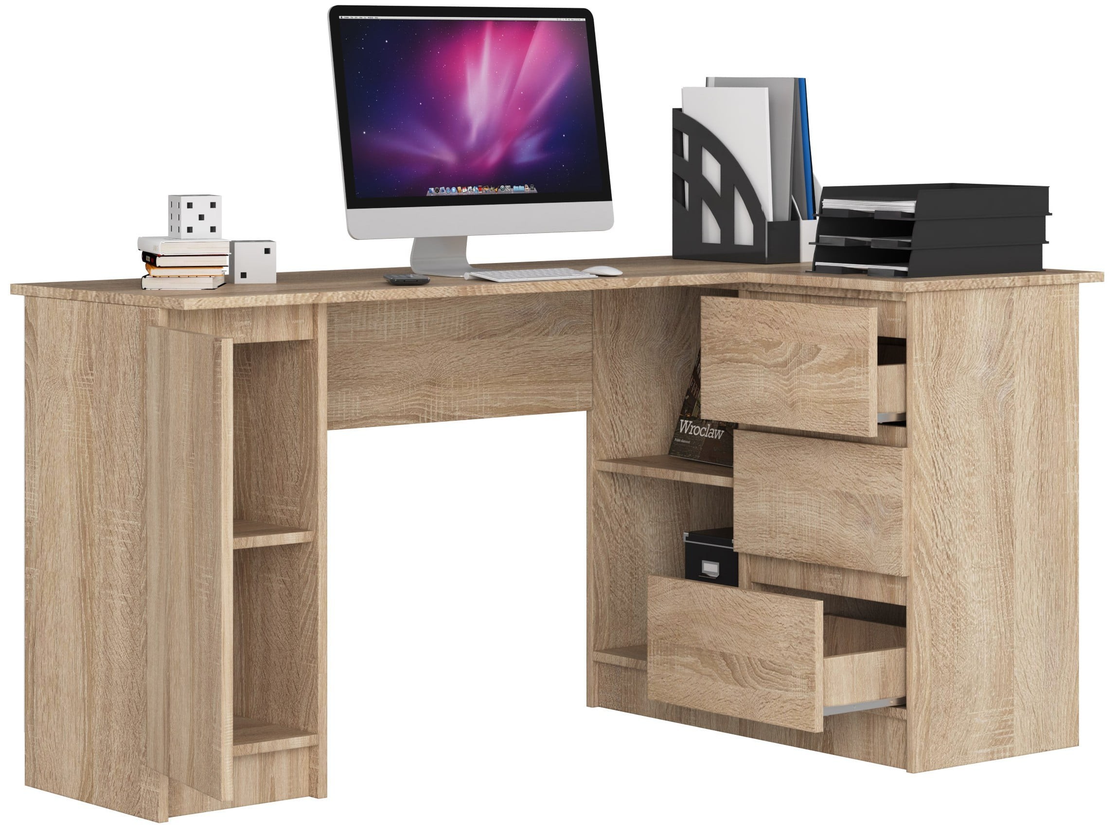 Ak furniture Rohový psací stůl B20 155 cm dub sonoma pravý - Obrázek 2