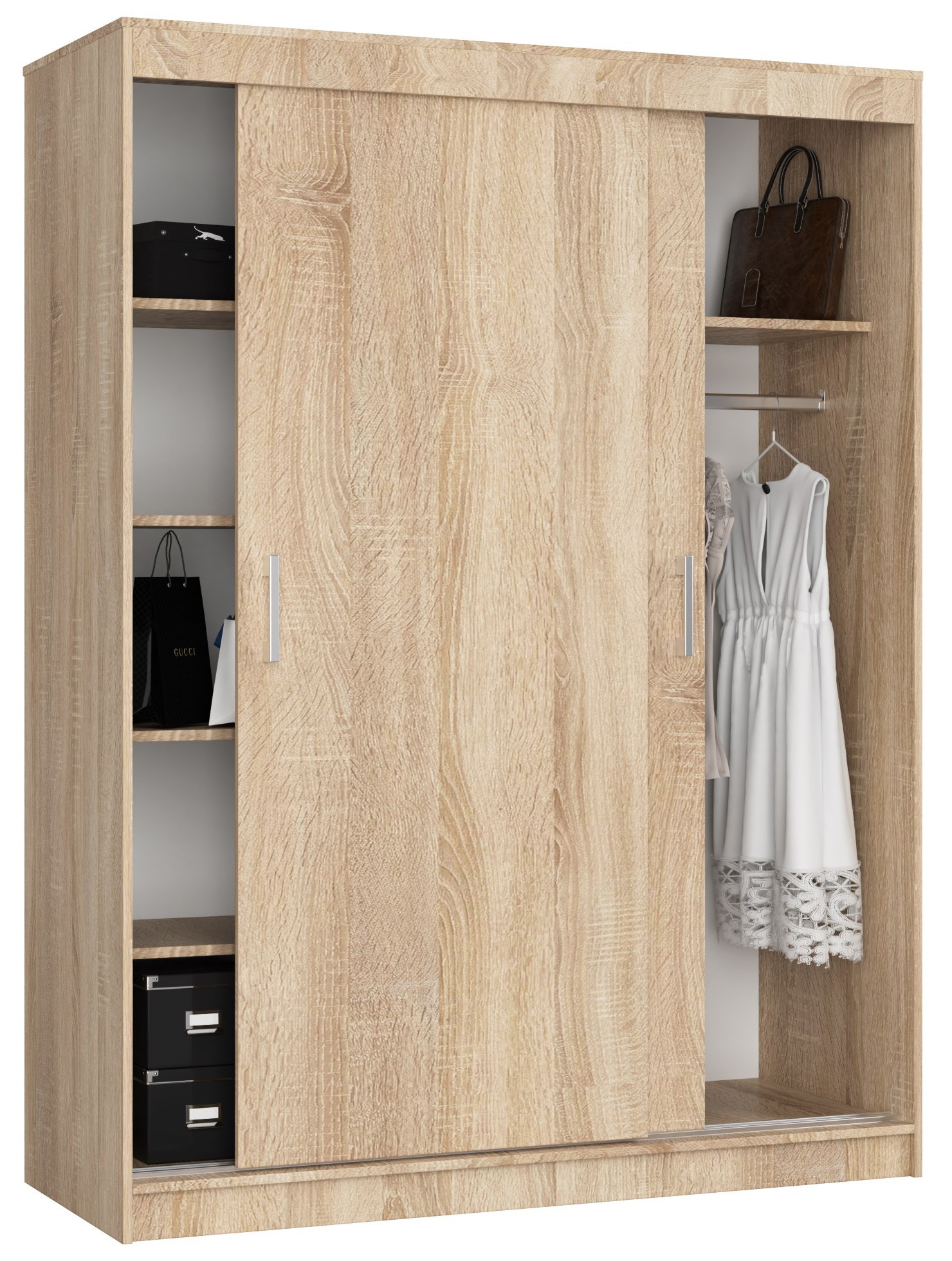 Ak furniture Šatní skříň CLP Mono 150 cm dub sonoma - Obrázek 2