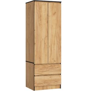Ak furniture Šatní skříň STAR 60 cm dub craft zlatý