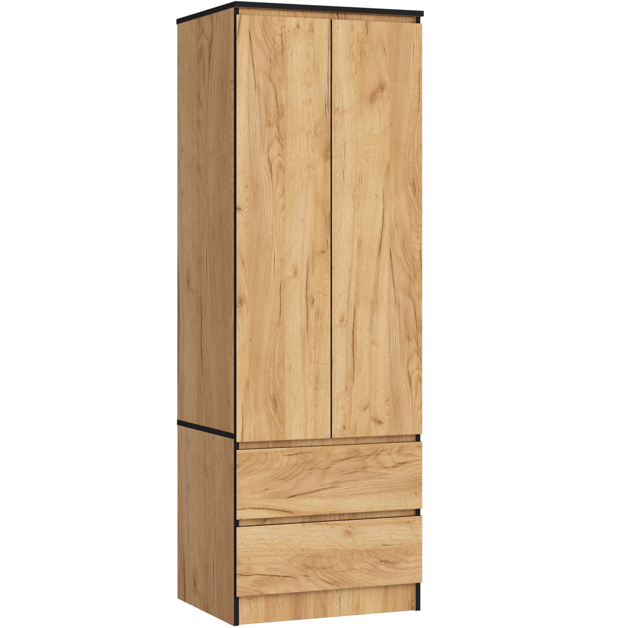 Ak furniture Šatní skříň STAR 60 cm dub craft zlatý