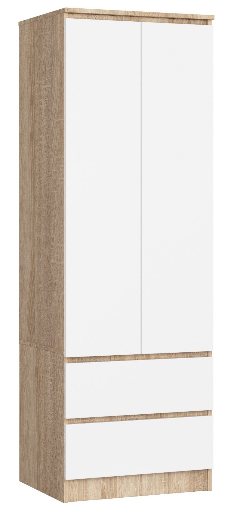 Ak furniture Šatní skříň Star 60 cm dub sonoma/bílá
