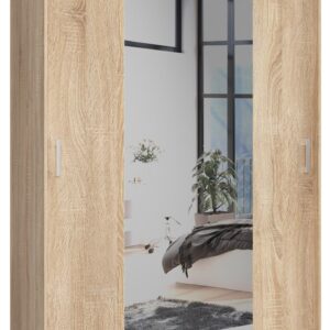 Ak furniture Šatní skříň se zrcadlem Reton 150 cm dub sonoma