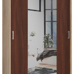 Ak furniture Šatní skříň se zrcadlem Reton 150 cm dub sonoma/wenge