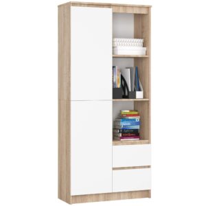 Ak furniture Skříň Rexa 80 cm dub sonoma/bílá