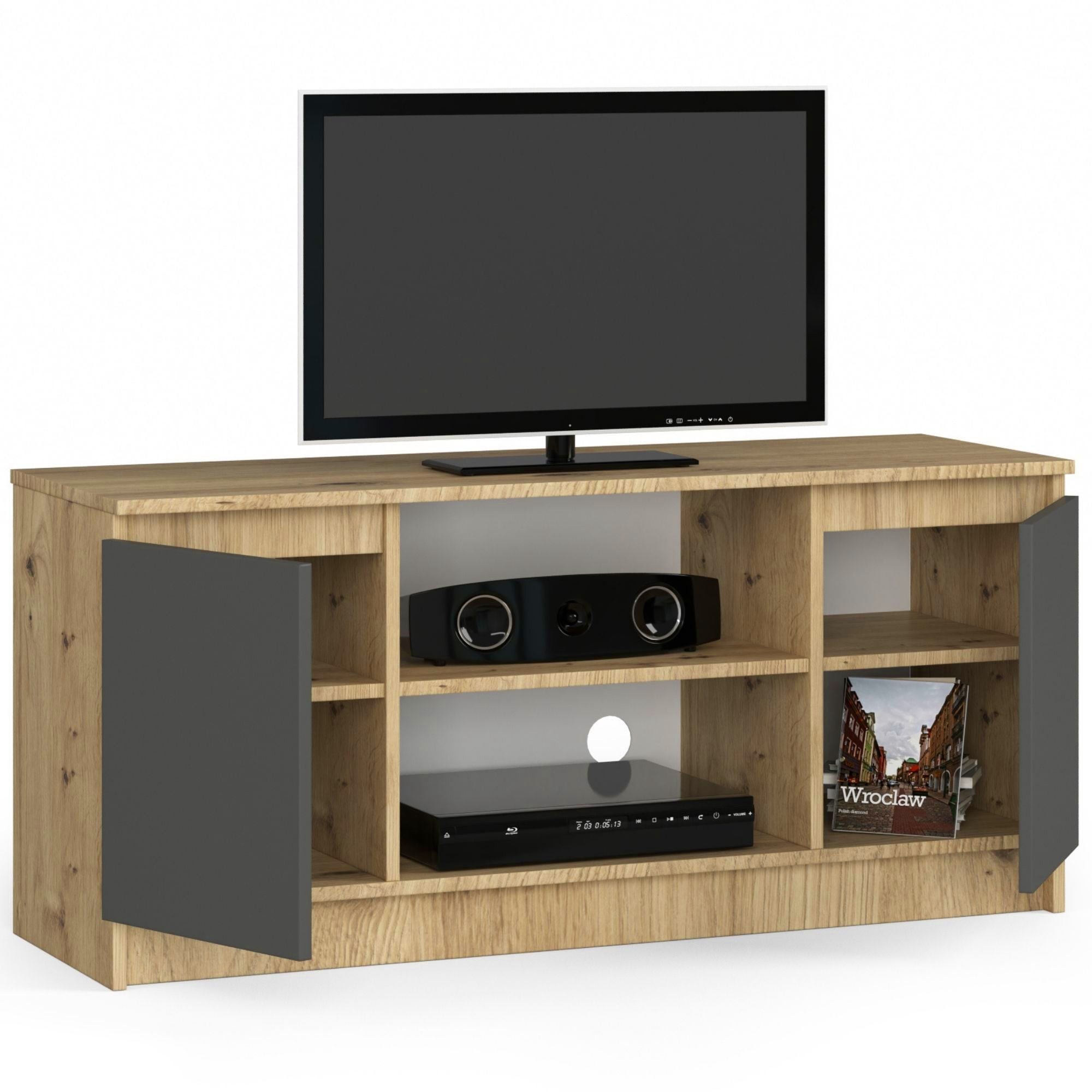 Ak furniture TV stolek Tonon 120 cm dub artisan/grafitový šedý - Obrázek 2