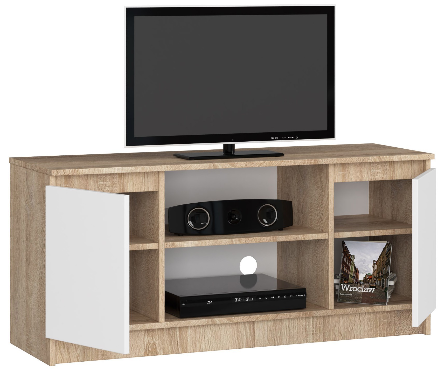 Ak furniture TV stolek Tonon 120 cm sonoma/bílý - Obrázek 2