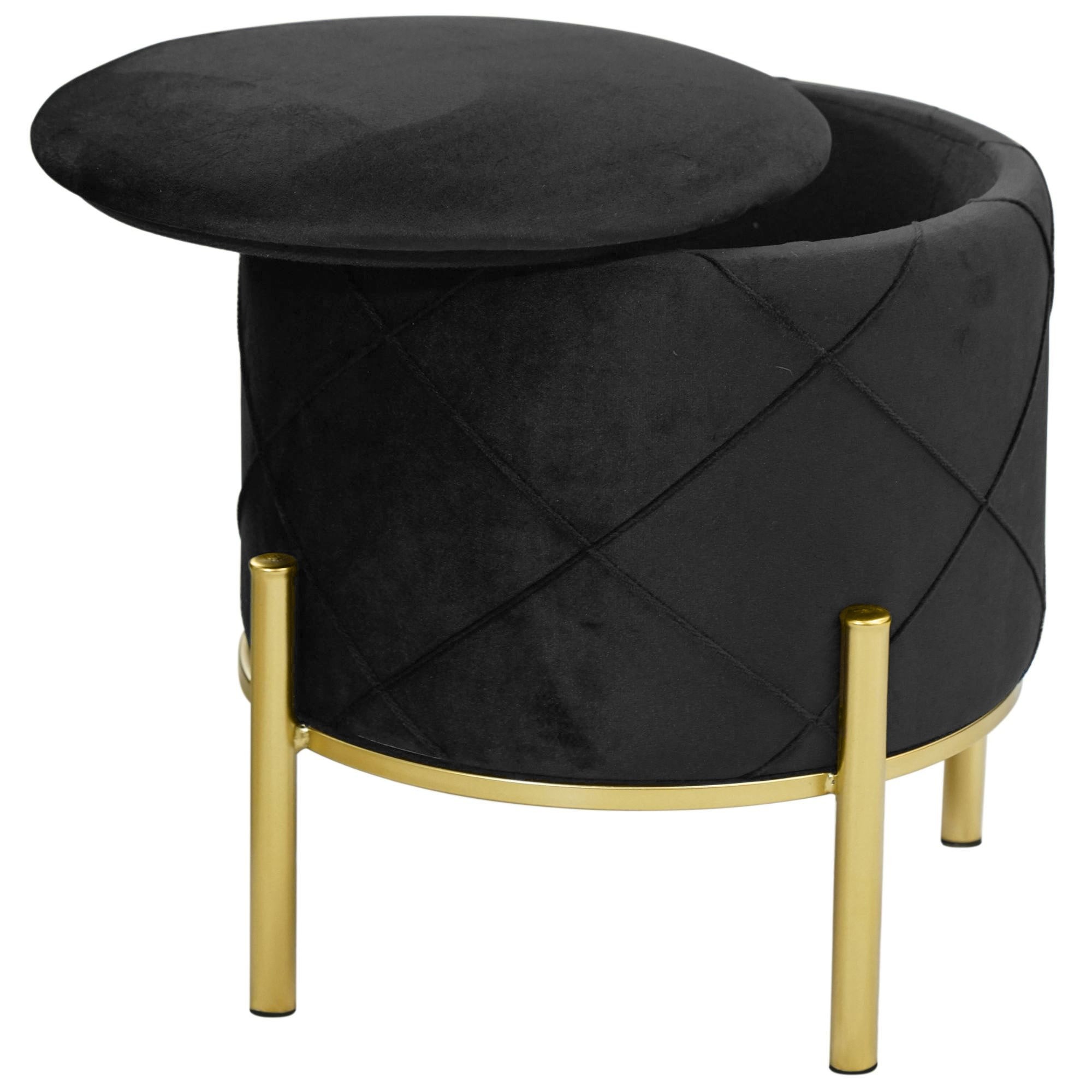 Ak furniture Taburet LIA černý - Obrázek 2