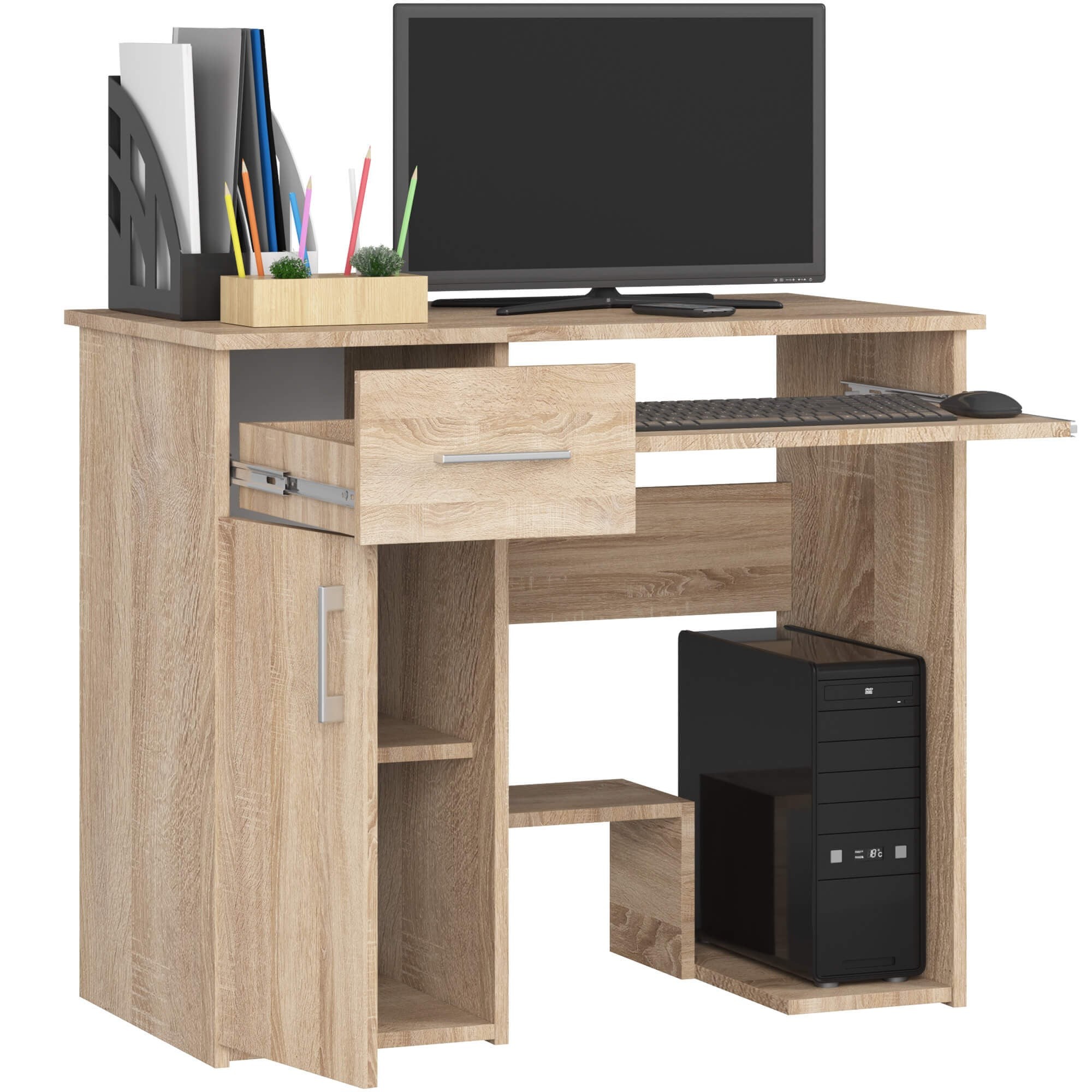 Ak furniture Volně stojící psací stůl Jay 90 cm dub sonoma - Obrázek 2