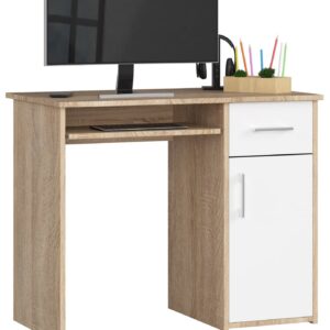 Ak furniture Volně stojící psací stůl Pin 90 cm dub sonoma/bílý
