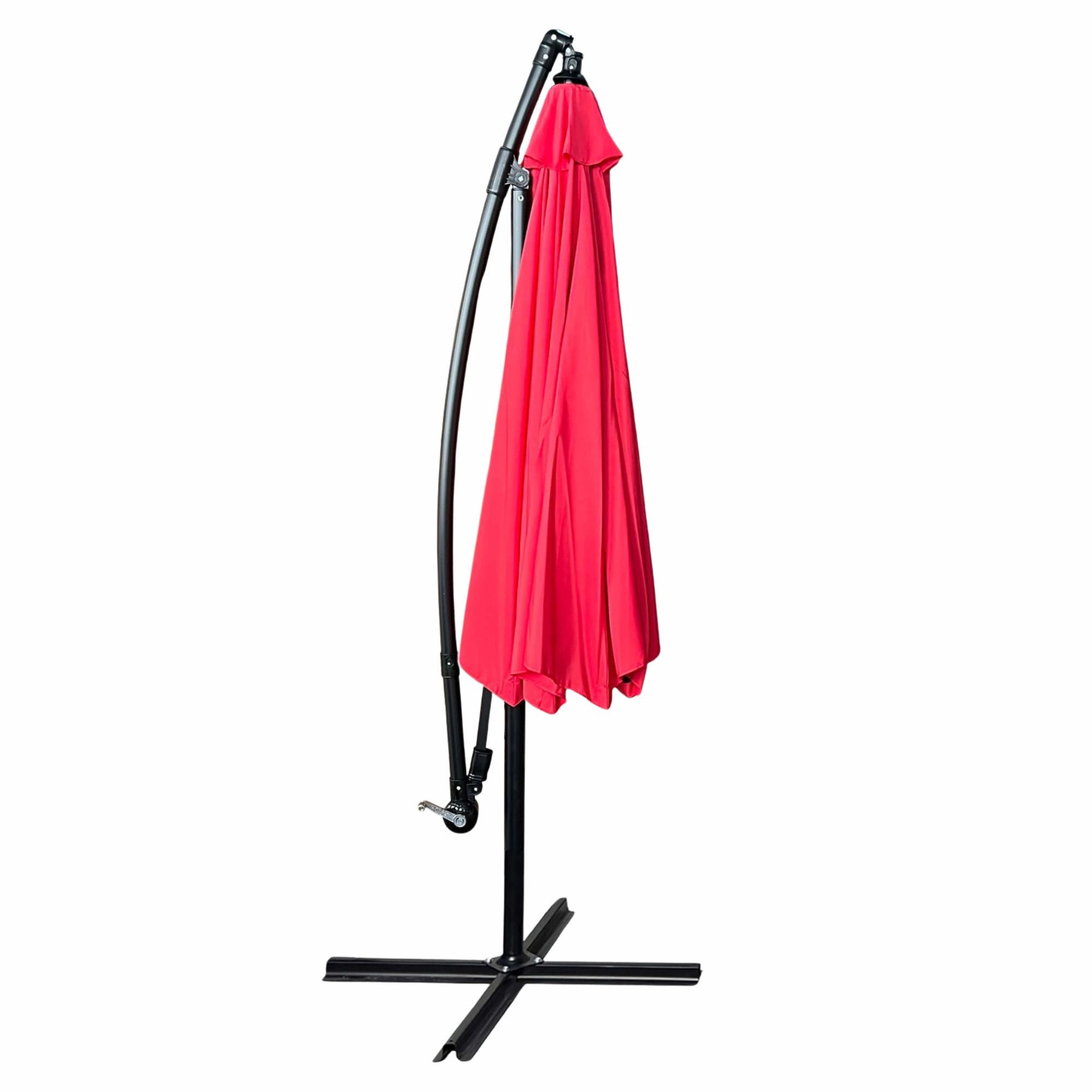 Ak furniture Zahradní slunečník ASTER s boční nohou 300 cm červený - Obrázek 2