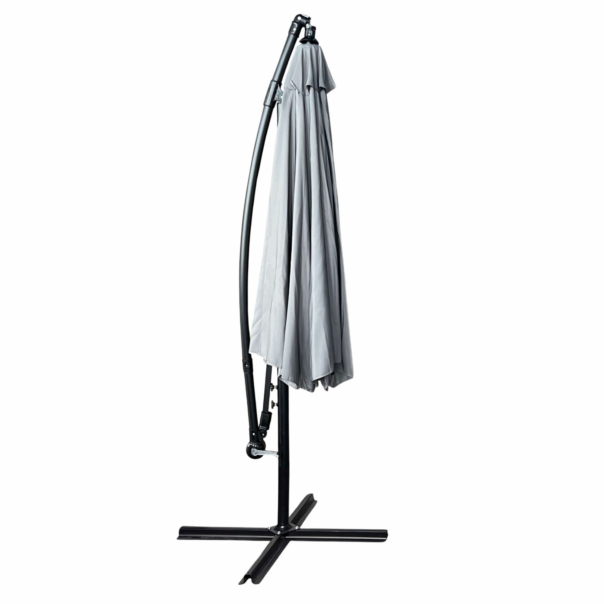 Ak furniture Zahradní slunečník ASTER s boční nohou 300 cm světle šedý - Obrázek 2