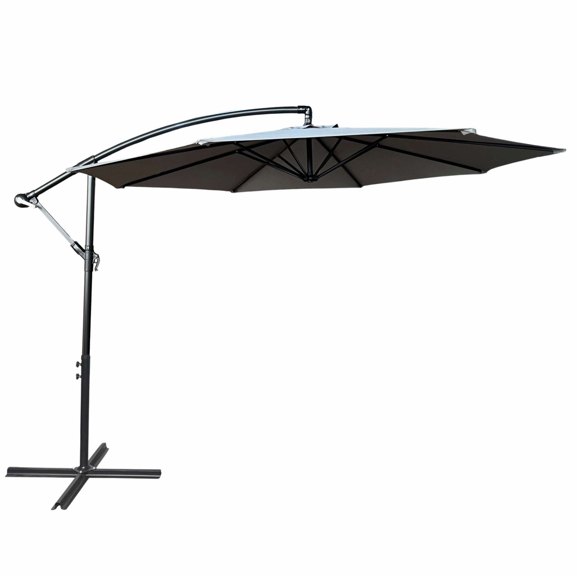 Ak furniture Zahradní slunečník ASTER s boční nohou 300 cm světle šedý