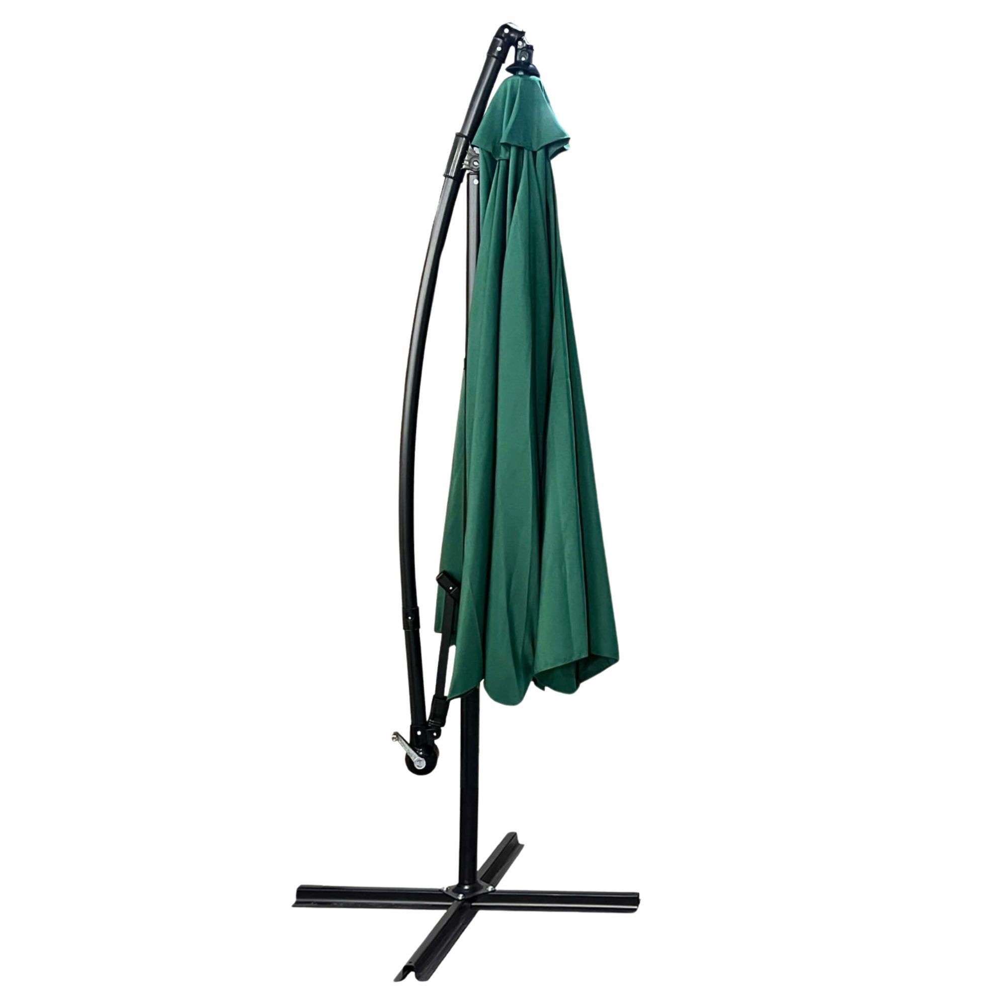 Ak furniture Zahradní slunečník CYNIA s boční nohou 300 cm tmavě zelený - Obrázek 2