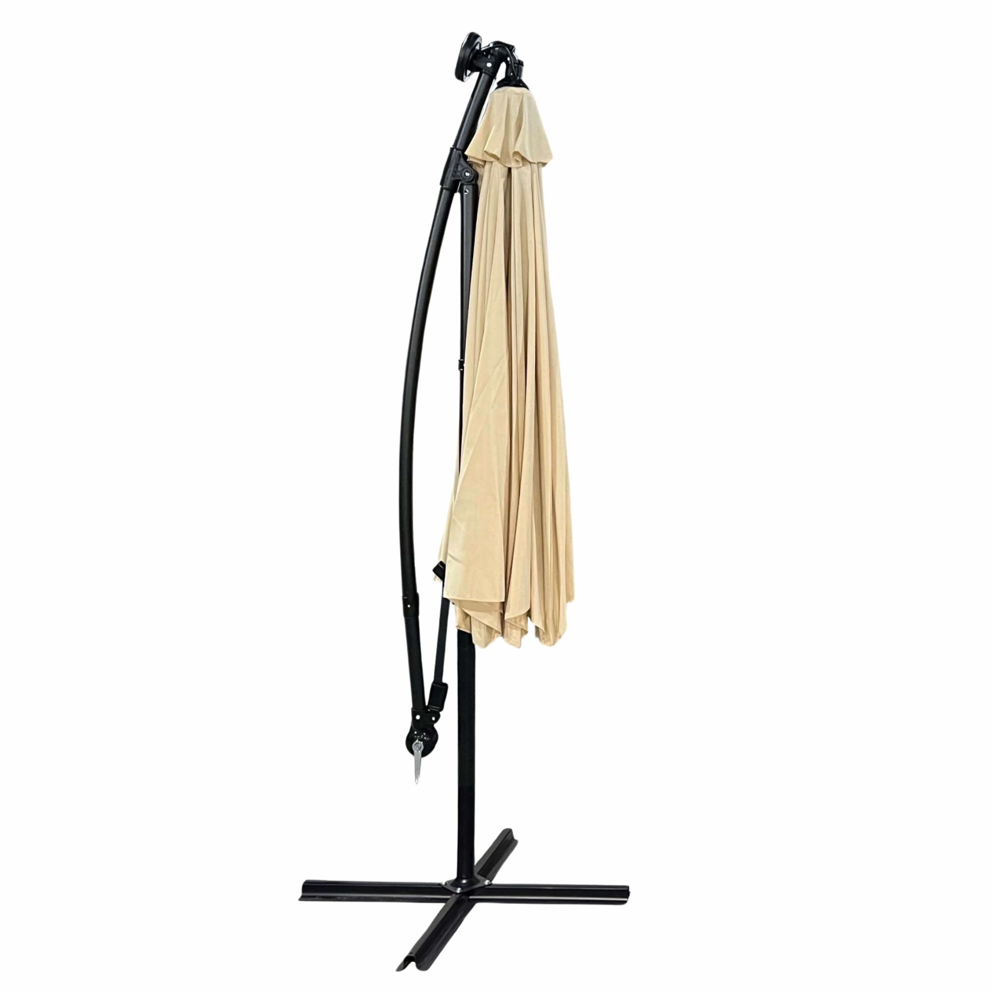 Ak furniture Zahradní slunečník MILIN s LED osvětlením 300 cm béžový - Obrázek 2