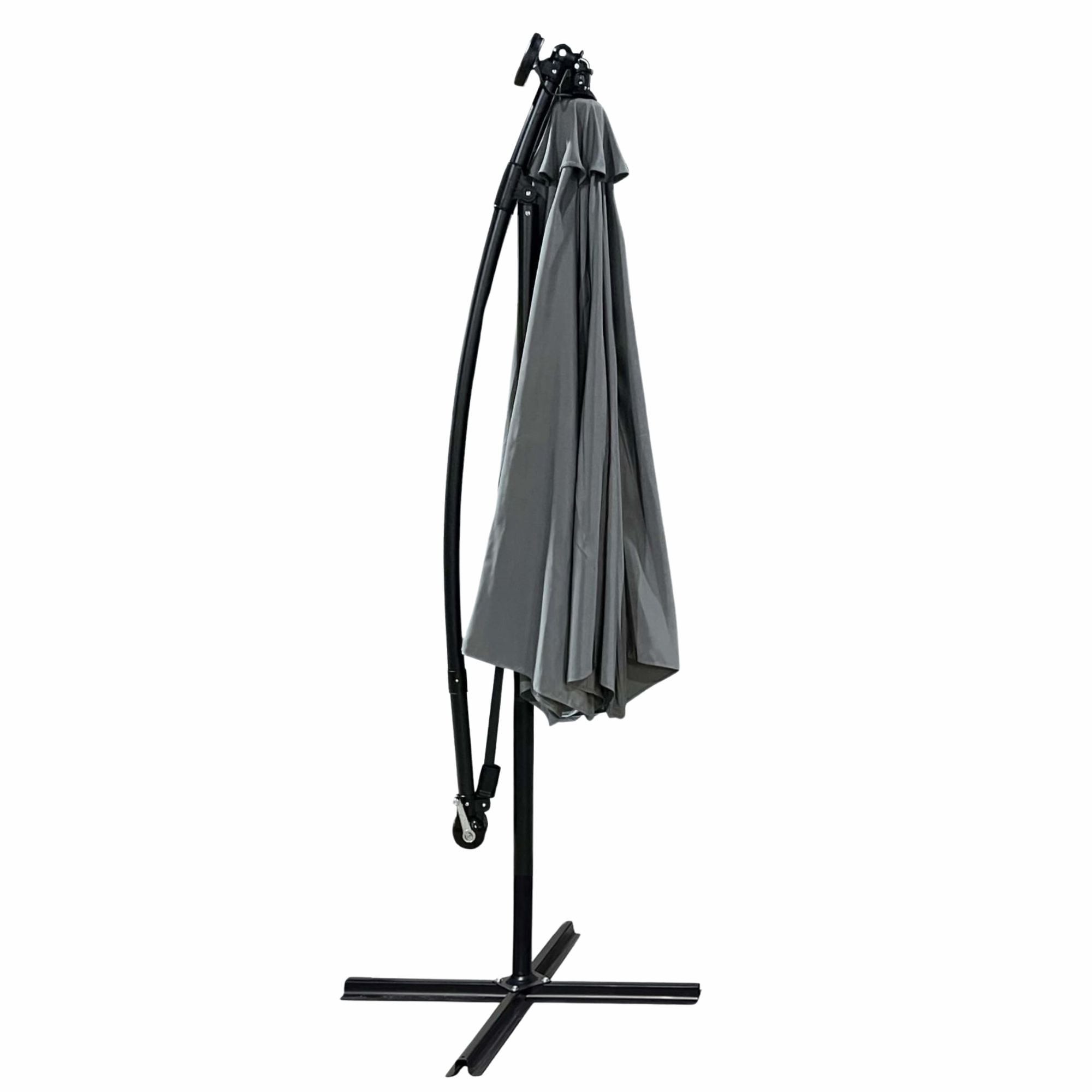 Ak furniture Zahradní slunečník MILIN s LED osvětlením 300 cm světle šedý - Obrázek 2