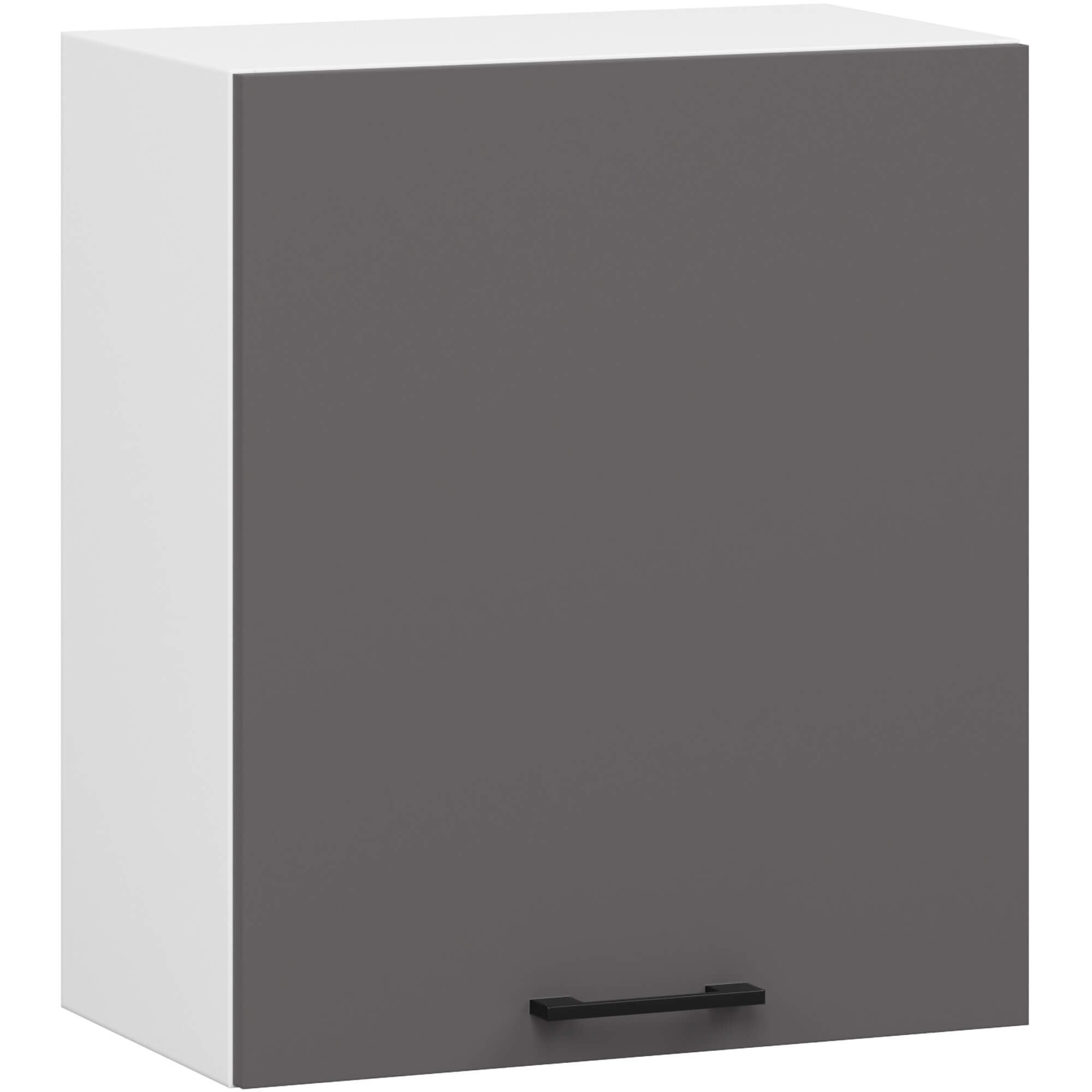 Ak furniture Závěsná kuchyňská skříňka OLIVIE 50x58 cm matná bílá/matná grafitově šedá