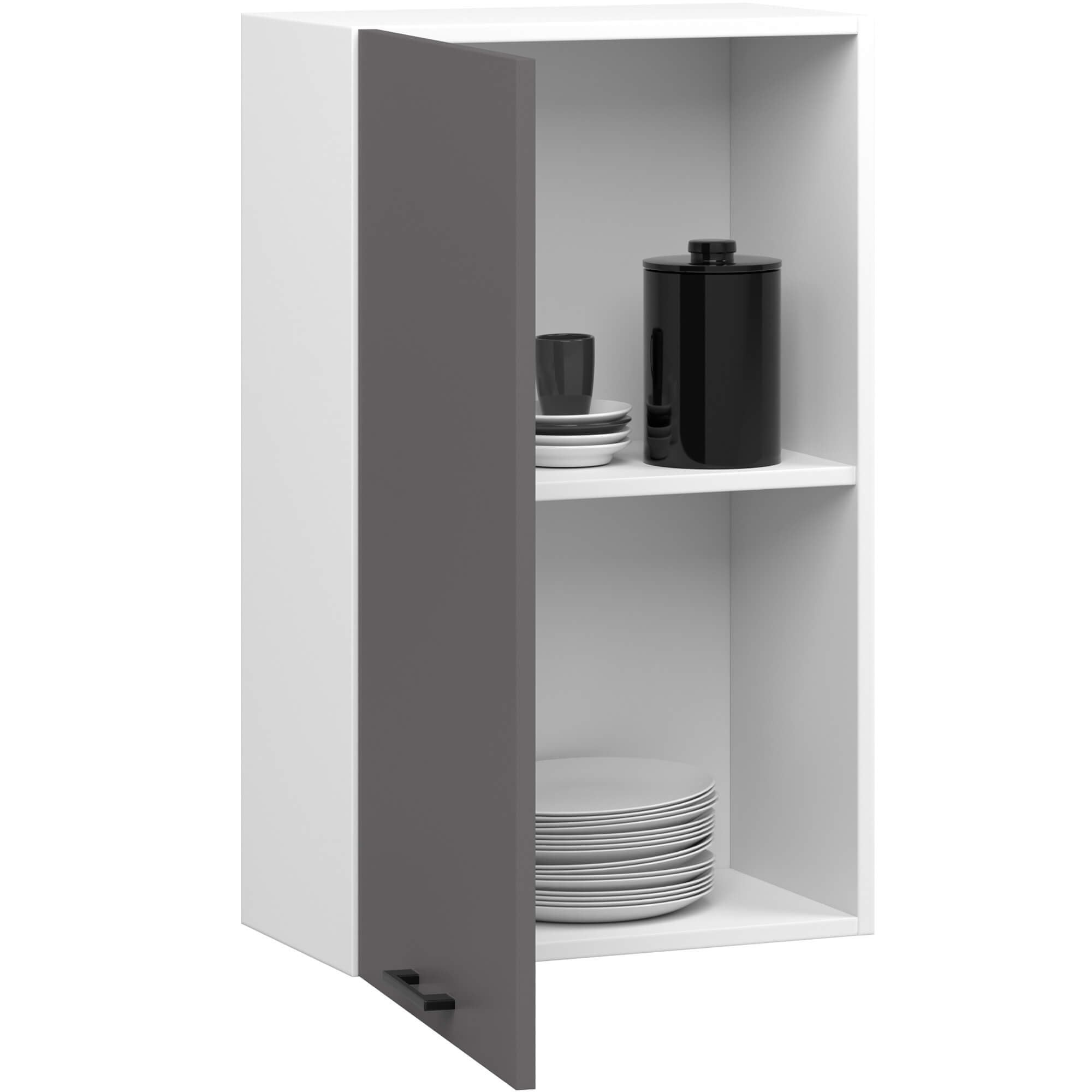 Ak furniture Závěsná kuchyňská skříňka OLIVIE 50x72 cm matná bílá/matná grafitově šedá - Obrázek 2
