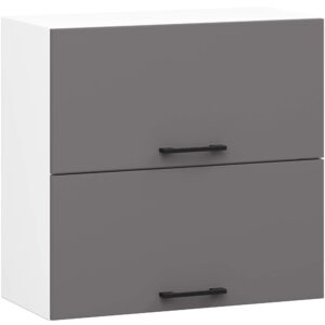 Ak furniture Závěsná kuchyňská skříňka OLIVIE 60x58 cm 02 matná bílá/matná grafitově šedá