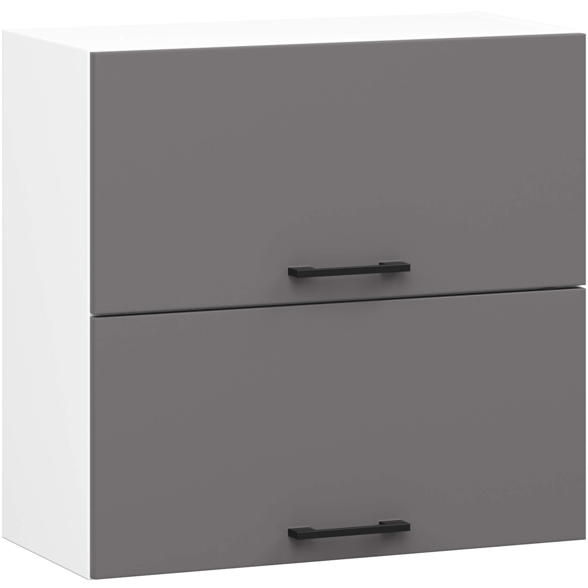 Ak furniture Závěsná kuchyňská skříňka OLIVIE 60x58 cm 02 matná bílá/matná grafitově šedá