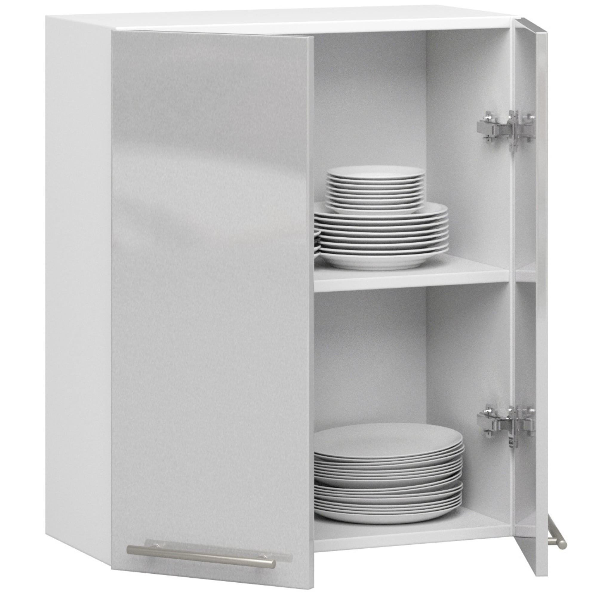 Ak furniture Závěsná kuchyňská skříňka Olivie W 60 cm bílá/metalický lesk - Obrázek 2