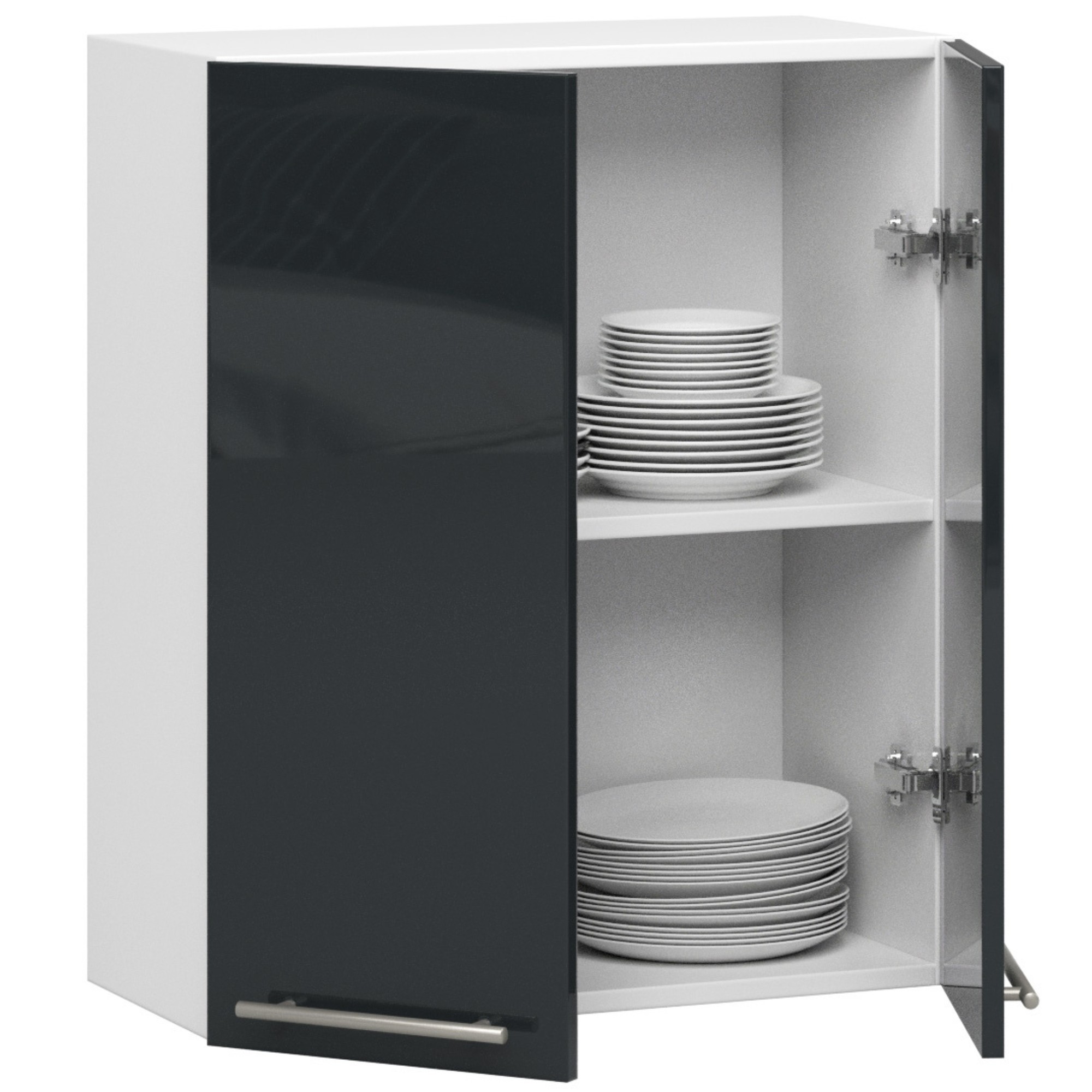 Ak furniture Závěsná kuchyňská skříňka Olivie W 60 cm grafit/bílá - Obrázek 2