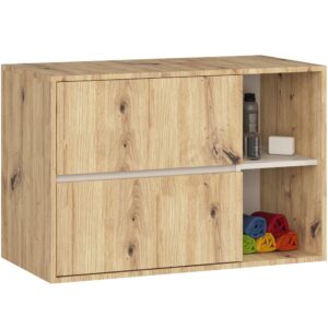 Ak furniture Závěsná skříňka pod umyvadlo VAMI 90 cm dub artisan/kašmírová