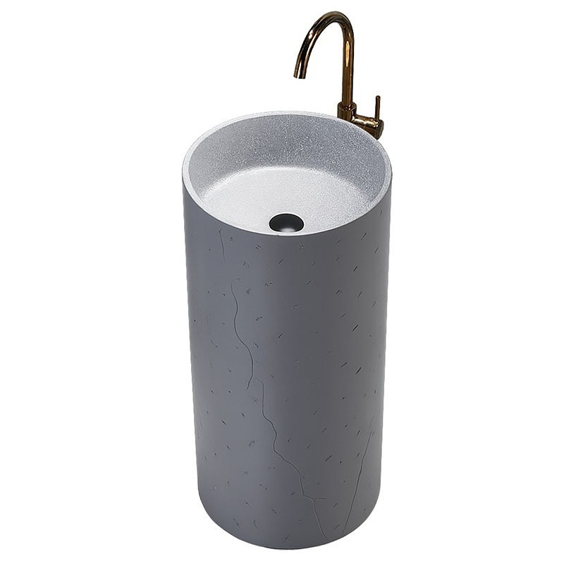 BPS-koupelny Volně stojící keramické umyvadlo HYD-ST4-GR-WOF-860 ø40 cm
