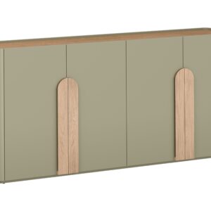 Bogart Komoda Alivio 200 cm čtyřdveřová - eukalyptus/dub baltic dune/úchyty dub přírodní