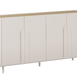Bogart Komoda Alivio 200 cm čtyřdveřová na nožkách - kašmír/olejovaný dub/úchyty kašmír