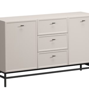 Bogart Komoda Lorano 150 cm na podstavci - kašmírová/černé úchytky T-bar