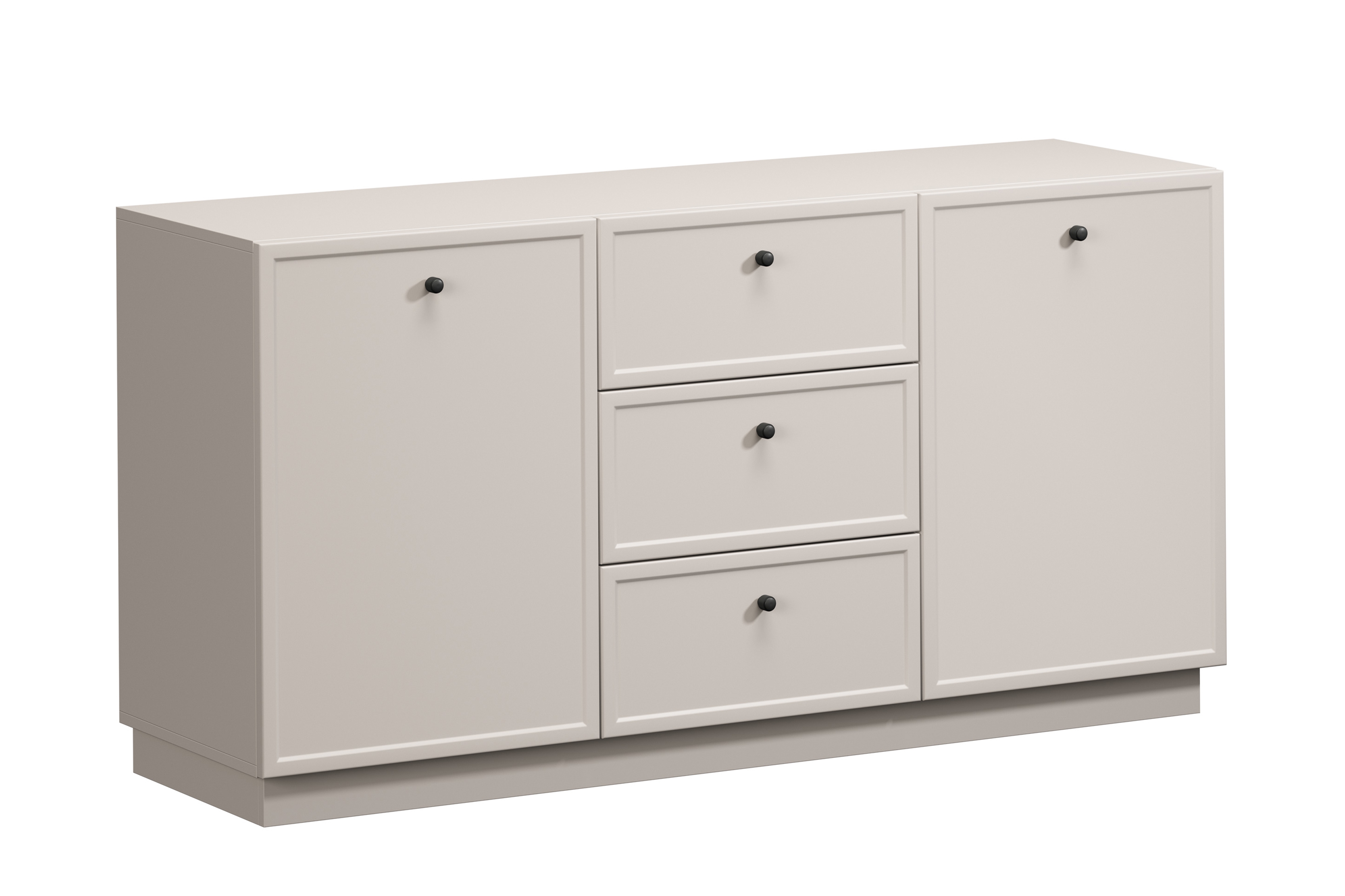 Bogart Komoda Lorano 150 cm se zásuvkami - kašmír/černé úchyty