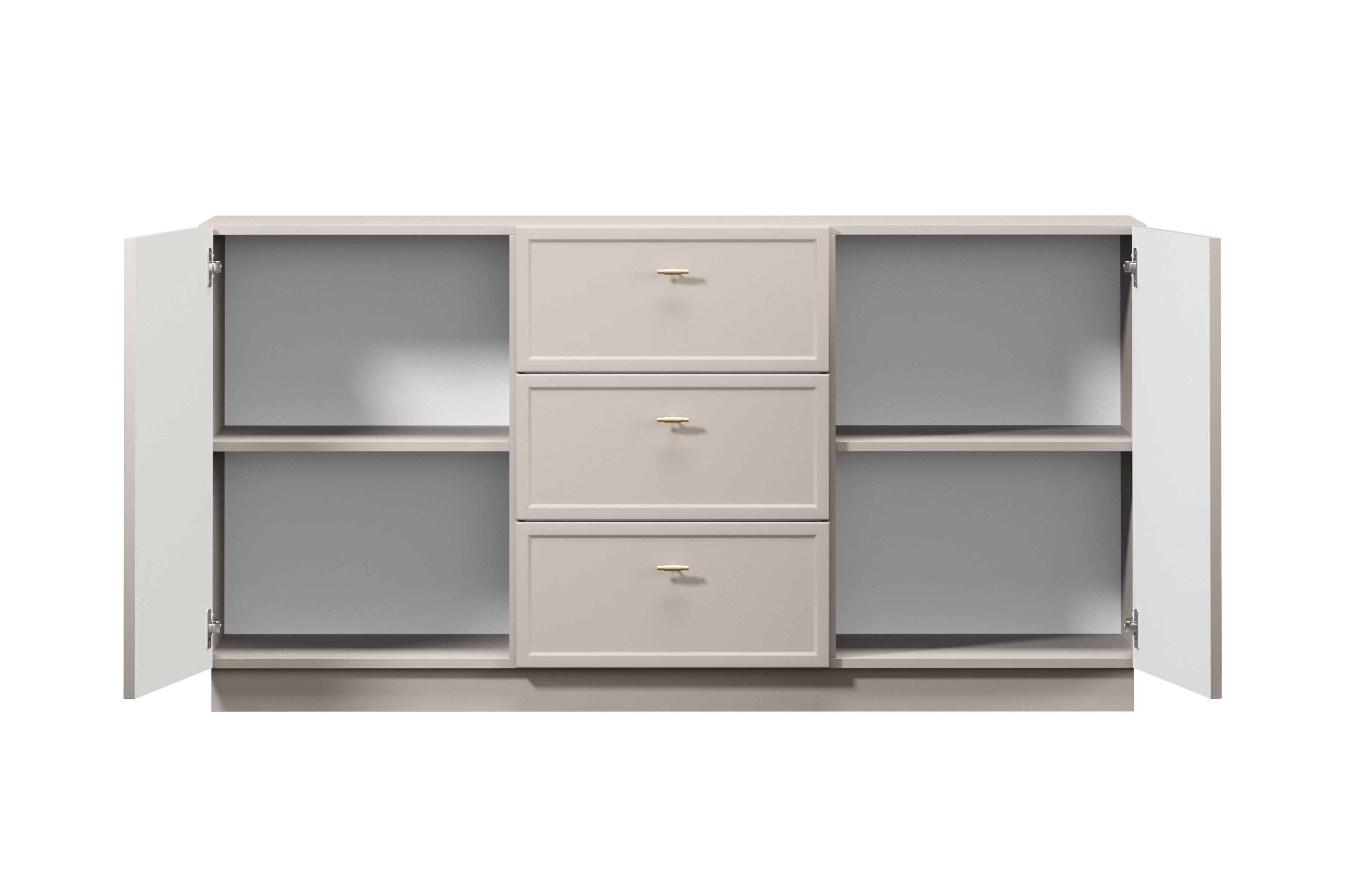 Bogart Komoda Lorano 150 cm se zásuvkami - kašmír/zlaté úchytky T-bar - Obrázek 2