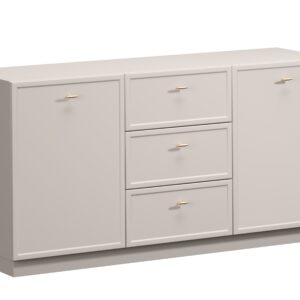Bogart Komoda Lorano 150 cm se zásuvkami - kašmír/zlaté úchytky T-bar