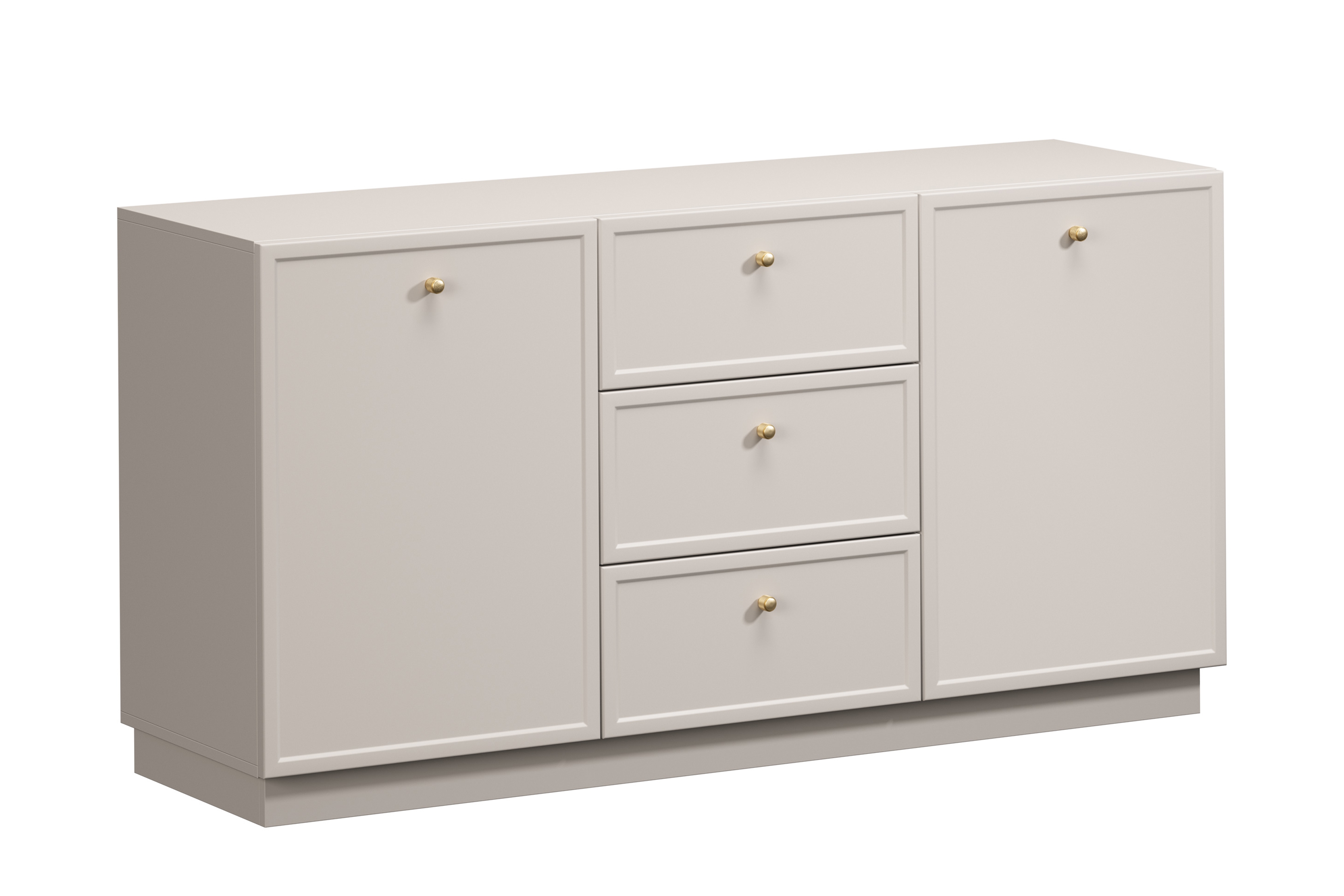 Bogart Komoda Lorano 150 cm se zásuvkami - kašmír/zlaté úchyty