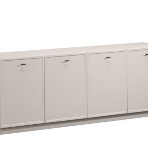 Bogart Komoda Lorano 200 cm čtyřdveřová - kašmír/černé madla T-bar